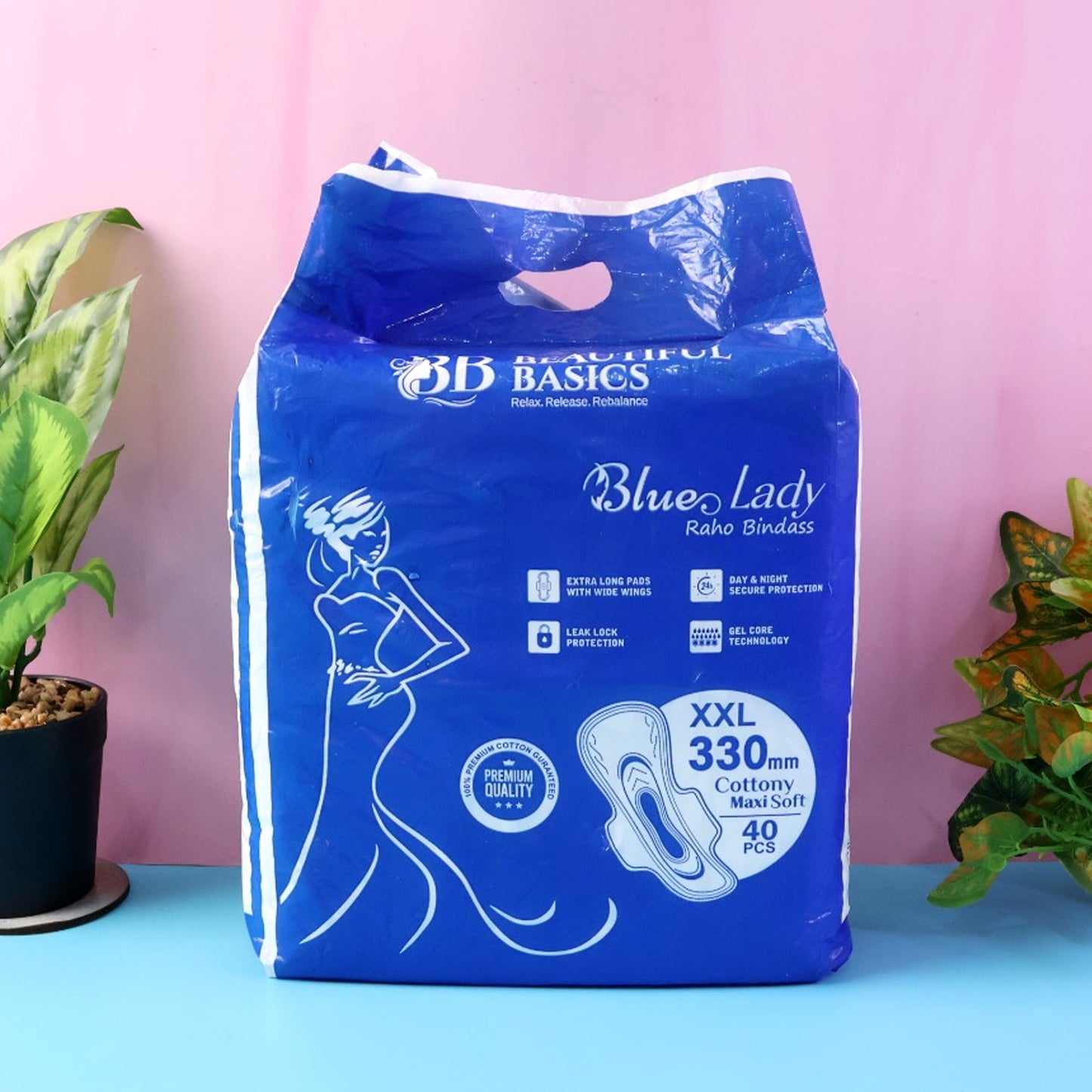 Blue Lady Extra Long Pads With Wides Wings Sanitary Pads 320 Mm 40-pack