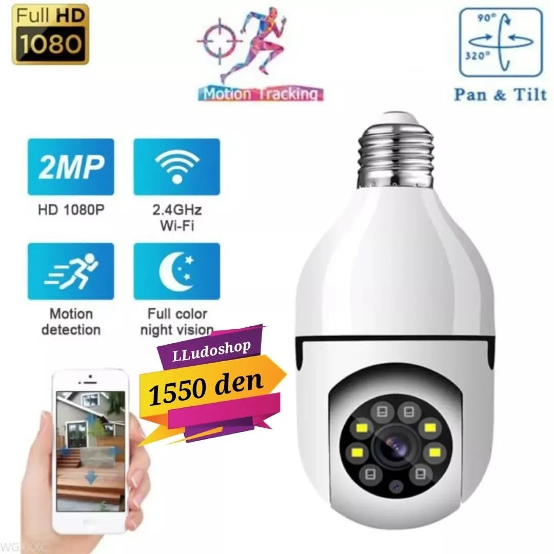 Smart CCTV Camera Bulb|360° WiFi Light Bulb Security Camera| Two-Way Audio, Motion Detection, Night Vision|