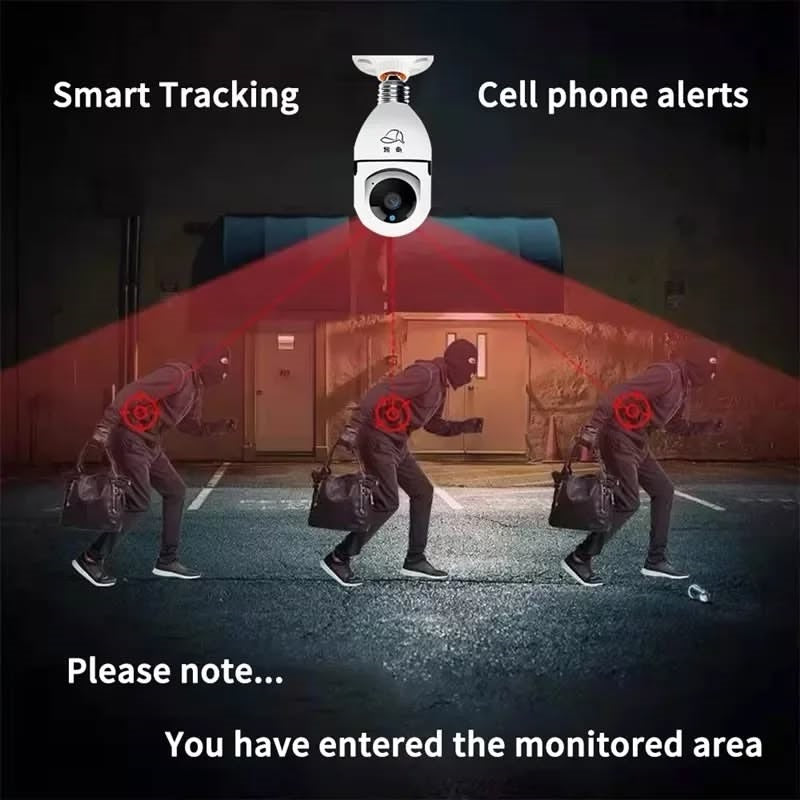 Smart CCTV Camera Bulb|360° WiFi Light Bulb Security Camera| Two-Way Audio, Motion Detection, Night Vision|