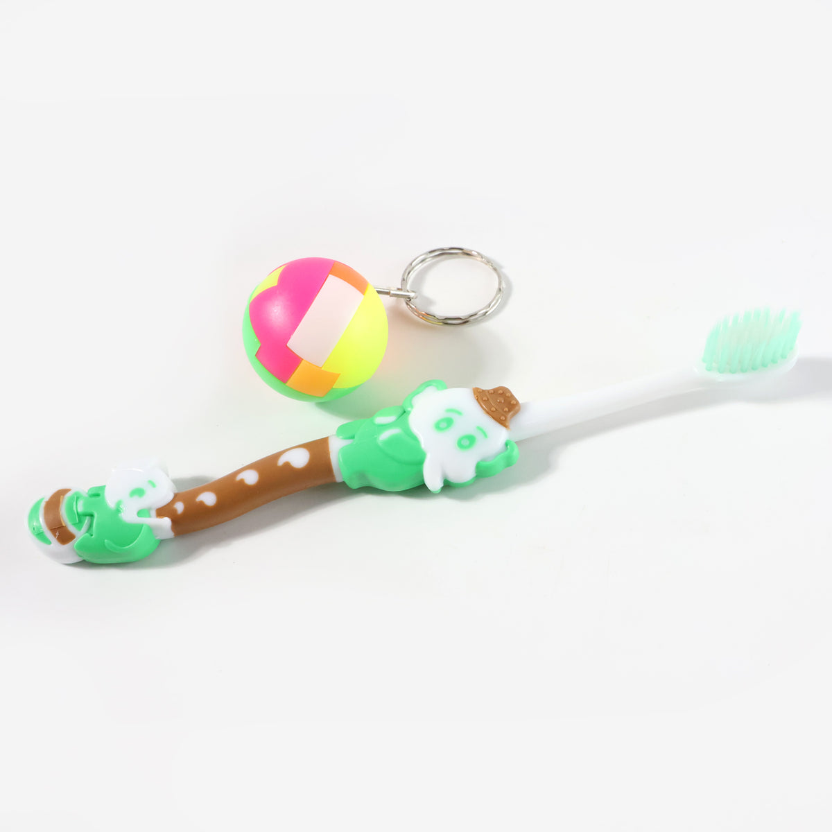 Kids Toothbrush And Ball Keychain Toy Set