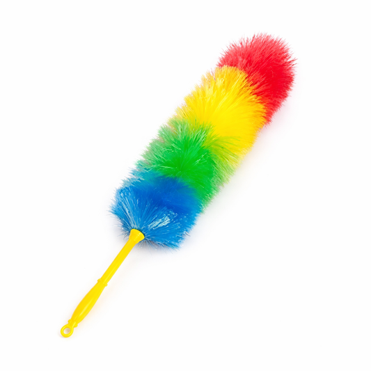 Rainbow Microfiber Plastic Duster 24 Inch | Flexible & Lightweight Dust Cleaner