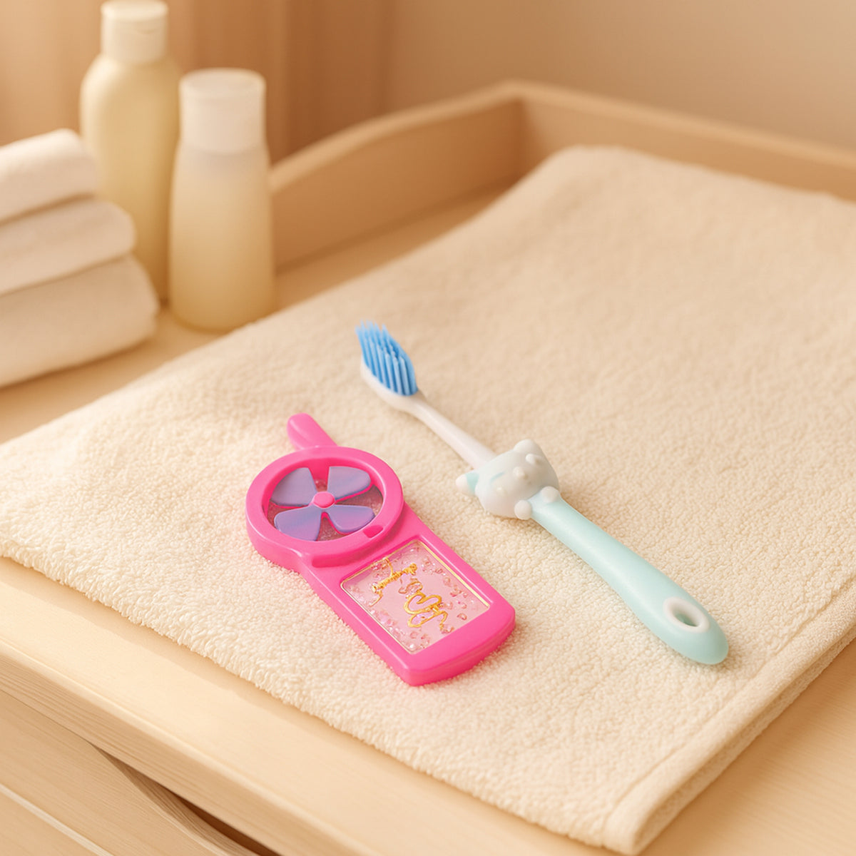Kids Toothbrush And Fan Toy Set